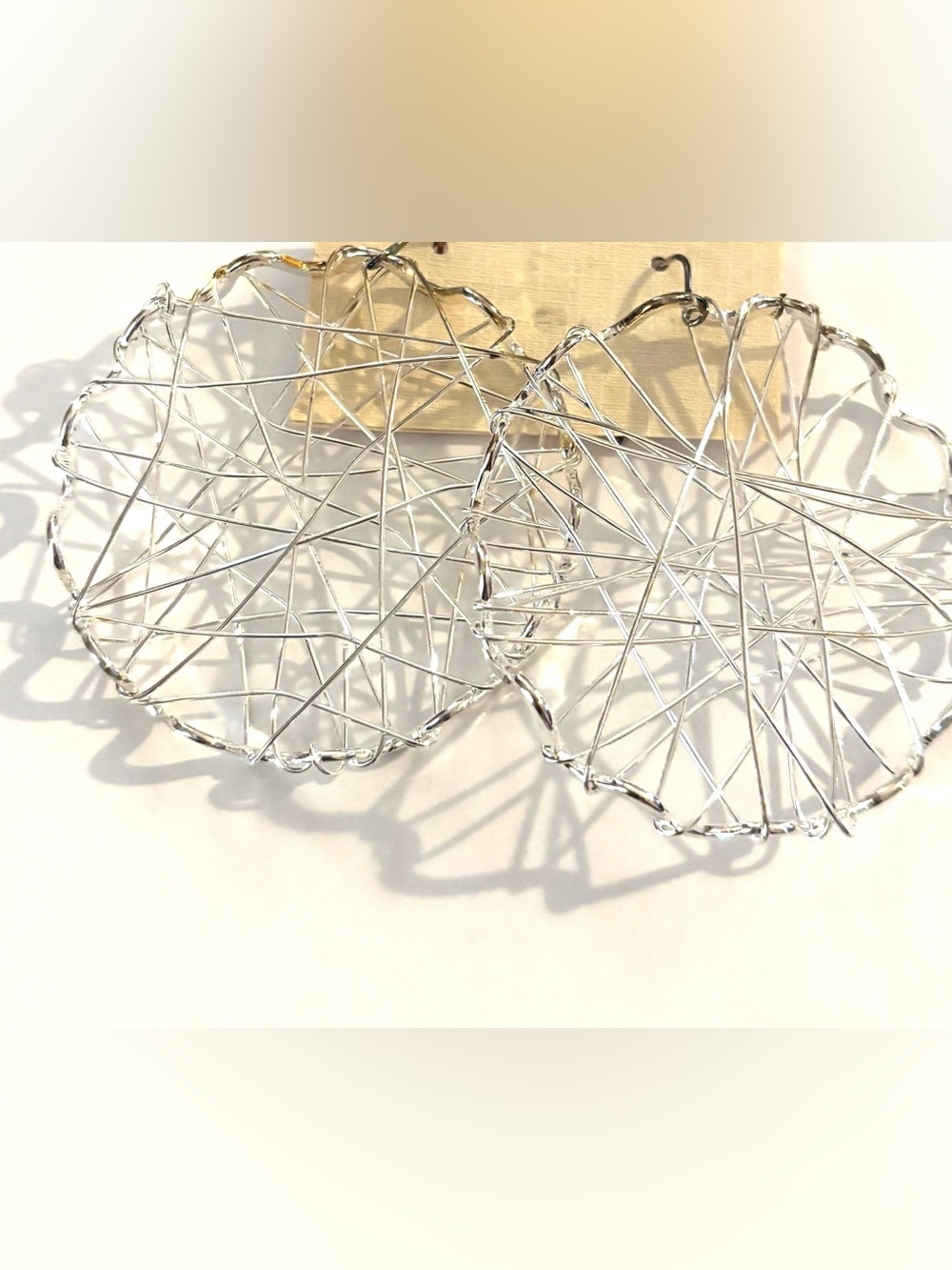 Silver Wire Web Earrings